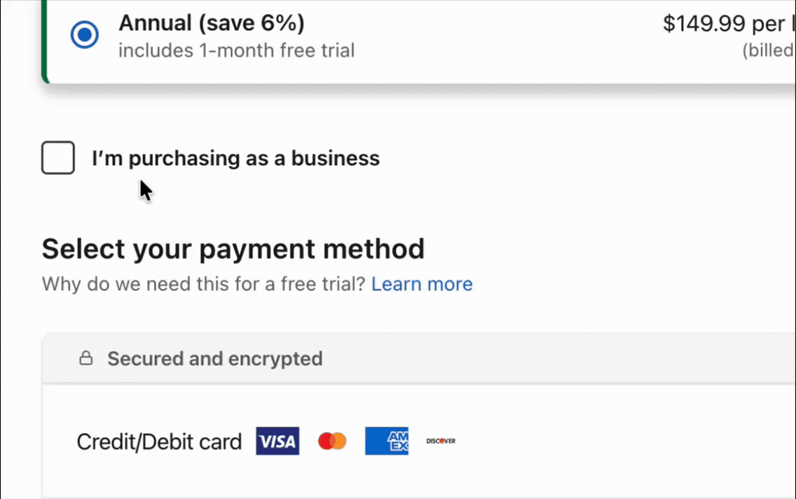 LinkedIn Company Page data pre-filling the checkout form